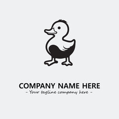 Duck illustration black and white for logo company vector image