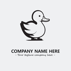 Duck illustration black and white for logo company vector image