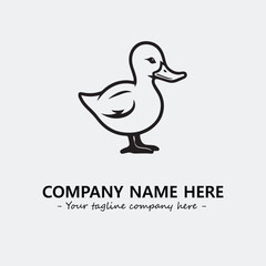 Duck illustration black and white for logo company vector image
