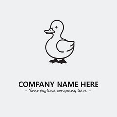Duck illustration black and white for logo company vector image
