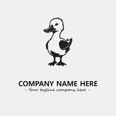 Duck illustration black and white for logo company vector image