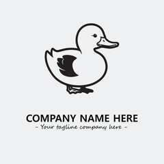 Duck illustration black and white for logo company vector image
