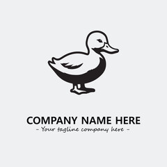 Duck illustration black and white for logo company vector image