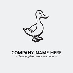 Duck illustration black and white for logo company vector image