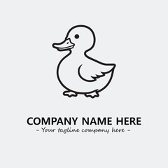 Duck illustration black and white for logo company vector image