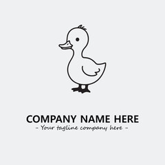 Duck illustration black and white for logo company vector image