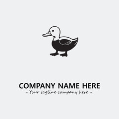 Duck illustration black and white for logo company vector image
