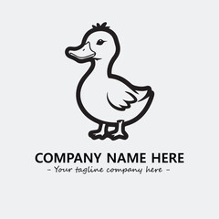 Duck illustration black and white for logo company vector image