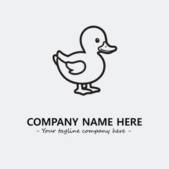 Duck illustration black and white for logo company vector image
