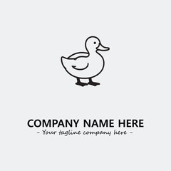 Duck illustration black and white for logo company vector image