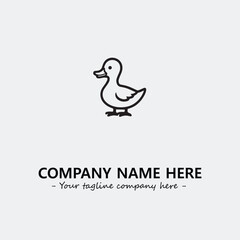 Duck illustration black and white for logo company vector image