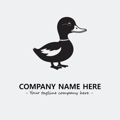 Duck illustration black and white for logo company vector image