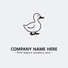 Duck illustration black and white for logo company vector image