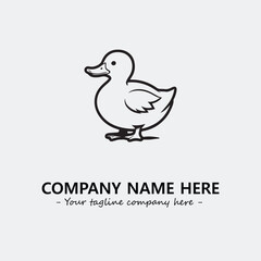 Duck illustration black and white for logo company vector image