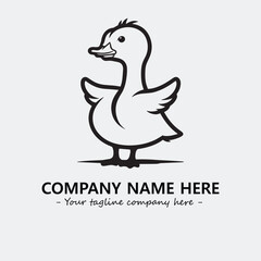 Duck illustration black and white for logo company vector image