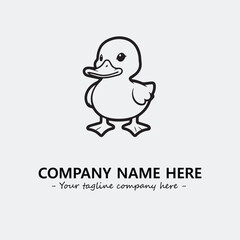 Duck illustration black and white for logo company vector image