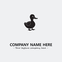 Duck illustration black and white for logo company vector image