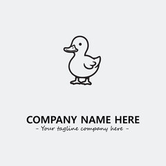 Duck illustration black and white for logo company vector image