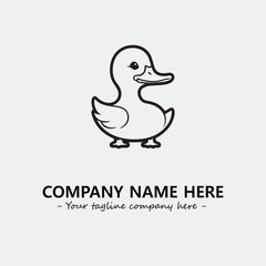 Duck illustration black and white for logo company vector image