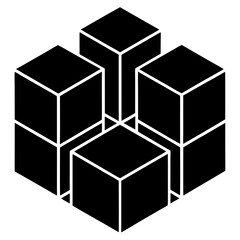 Isometric 3D Blocks isolated on white background