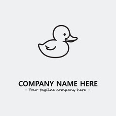 Duck illustration black and white for logo company vector image