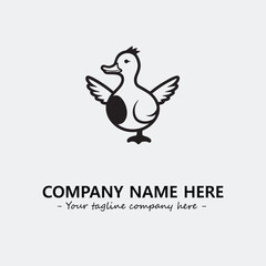 Duck illustration black and white for logo company vector image