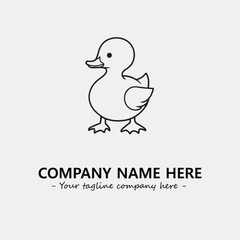 Duck illustration black and white for logo company vector image