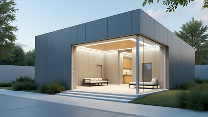 Capture formal photographic scene of a purpose built earthquake emergency shelter showcasing secure structures essential amenities and organized support areas designed for rapid refuge and effective d