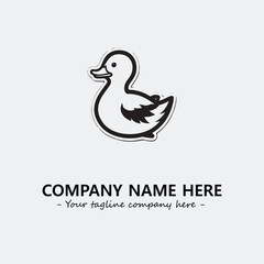Duck illustration black and white for logo company vector image