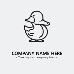 Duck illustration black and white for logo company vector image