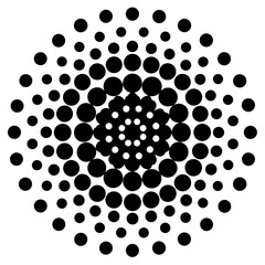 abstract dotted matrix pattern isolated on white background