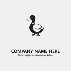 Duck illustration black and white for logo company vector image