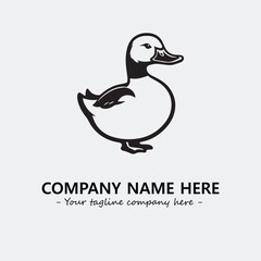 Duck illustration black and white for logo company vector image