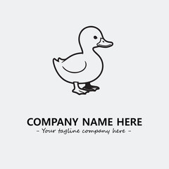 Duck illustration black and white for logo company vector image