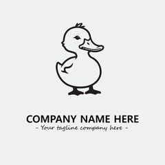 Duck illustration black and white for logo company vector image