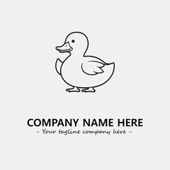 Duck illustration black and white for logo company vector image