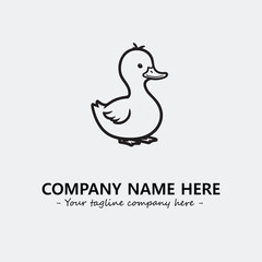 Duck illustration black and white for logo company vector image