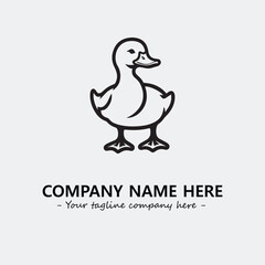 Duck illustration black and white for logo company vector image