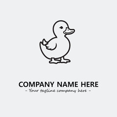 Duck illustration black and white for logo company vector image