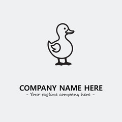 Duck illustration black and white for logo company vector image