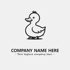 Duck illustration black and white for logo company vector image