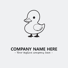 Duck illustration black and white for logo company vector image