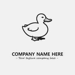 Duck illustration black and white for logo company vector image