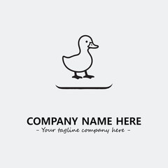 Duck illustration black and white for logo company vector image
