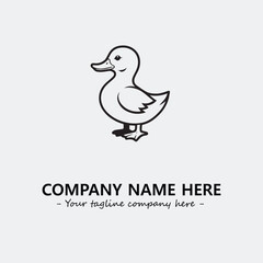 Duck illustration black and white for logo company vector image