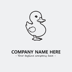 Duck illustration black and white for logo company vector image