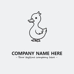 Duck illustration black and white for logo company vector image