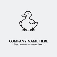 Duck illustration black and white for logo company vector image