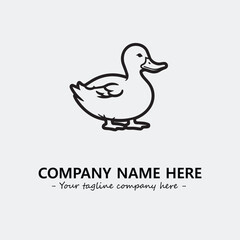 Duck illustration black and white for logo company vector image