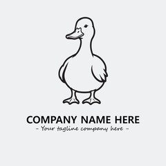 Duck illustration black and white for logo company vector image